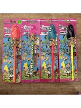 4 NEW In Package  1991 Treasure Trolls Pencils from Ace Novelty Co. Inc.